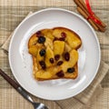 Toast with caramelized apple Royalty Free Stock Photo