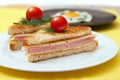 Toast with cheese and ham Royalty Free Stock Photo