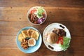 Toast with dip ,buger and salad