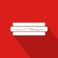 Toast Flat Icon With Red Background