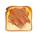 Toast Fried Bread With Chocolate Butter Vector