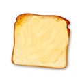 Toast Fried Bread Piece With Fatty Butter Vector