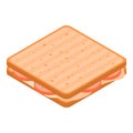 Toast icon, isometric style Royalty Free Stock Photo