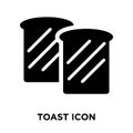 Toast icon vector isolated on white background, logo concept of