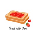 Toast with jam and berries