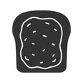 Toast with jam or butter glyph icon