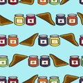 Toast and Jelly Seamless Background