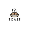 Toast logo icon vector illustration color with outline design