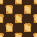 Toast with peanut butter seamless pattern