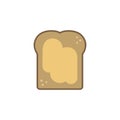 Toast with peanut butter vector icon