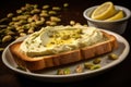 toast with pistachio lemon butter