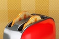 Toast popping out of Vintage Red Toaster Royalty Free Stock Photo