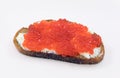 Toast with red caviar