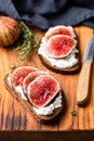 Toast with ricotta cheese and figs