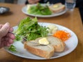 Toast with salads