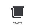 Toast Sandwich from Toaster. Vector Element or Glyph Icon, Illustration