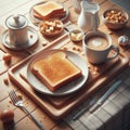 Toast set on plate ready for a breakfast feast