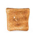 Toast slice on white background