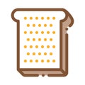 Toast Sliced Bread Piece Icon Thin Line Vector