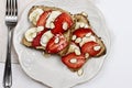 Toast with Strawberries and Bananas Royalty Free Stock Photo