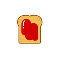 Toast with strawberry jam icon