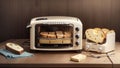 Toast to Cheesy Goodness Toaster for National Cheese Toast Day.AI Generated
