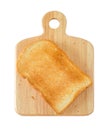 Toast on a wooden cutting board, white background Royalty Free Stock Photo