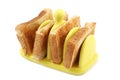 Toast in Yellow Ceramic Toast Rack Royalty Free Stock Photo
