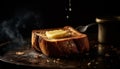 Toasted bread with butter, a sweet snack generated by AI Royalty Free Stock Photo