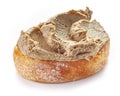 Toasted bread with homemade liver pate