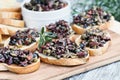 Toasted Bread with Mixed Tapenade Spread Royalty Free Stock Photo