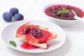 Toasted bread with plum jam Royalty Free Stock Photo