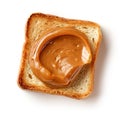 Toasted bread slice with melted caramel