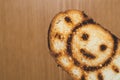 Toasted bread with smiling sun picture Royalty Free Stock Photo