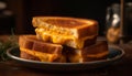 Toasted bread stack, sweet honey melting indulgence generated by AI Royalty Free Stock Photo