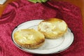 Toasted and Buttered Everything Bagel on a Plate Royalty Free Stock Photo