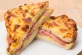 Toasted cheese and ham sandwich - panini Royalty Free Stock Photo