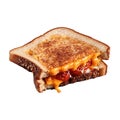 Toasted cheese sandwich half, transparent background. Royalty Free Stock Photo