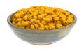 Toasted corn nuts in a stoneware bowl Royalty Free Stock Photo