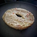 Toasted Everything Bagel with Vegetable Cream Cheese Royalty Free Stock Photo