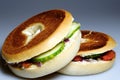 Toasted filled bagel snack Royalty Free Stock Photo