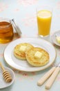 Toasted homemade crumpets with butter Royalty Free Stock Photo