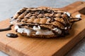 Toasted Marshmallow Sandwich with Chocolate Sauce / Fluffernutter. Royalty Free Stock Photo