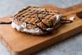 Toasted Marshmallow Sandwich with Chocolate Sauce / Fluffernutter. Royalty Free Stock Photo