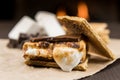 Toasted Marshmallow on Smore Royalty Free Stock Photo