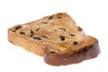 Toasted Raisin Bread Slice Isolated Royalty Free Stock Photo