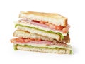 Toasted sandwich with ham, cheese and vegetables Royalty Free Stock Photo