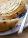 Toasted Tea Cake with Butter Royalty Free Stock Photo