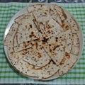 Toasted tringle cut of tortillas wrap Royalty Free Stock Photo