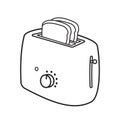 Thin line toaster icon on white background.EPS10